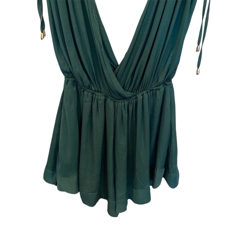 Free People Bea Sleeveless Romper Dark Green L Boho - Picture 8 of 10
